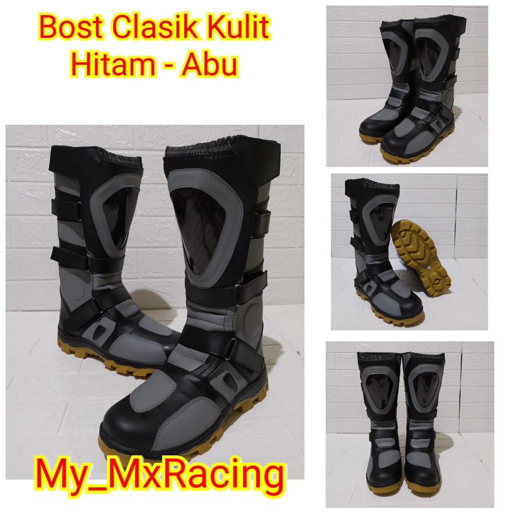 sepatu cross clasik sepatu trail vintage kualitas premium hitam ABU