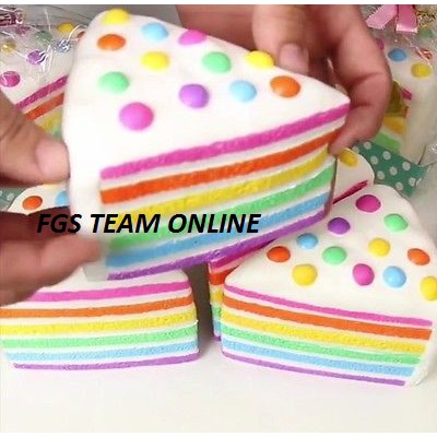 SQUISHY RAINBOW POLKADOT CAKE