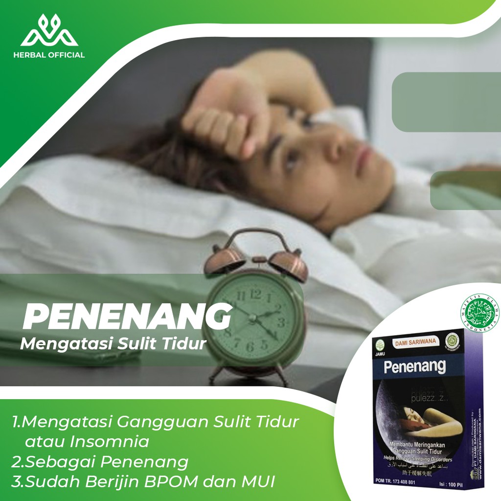 Penenang 100 | Susah Tidur | Obat Insomnia | Obat Penenang Stress | Suplemen Herbal | Obat Depresi