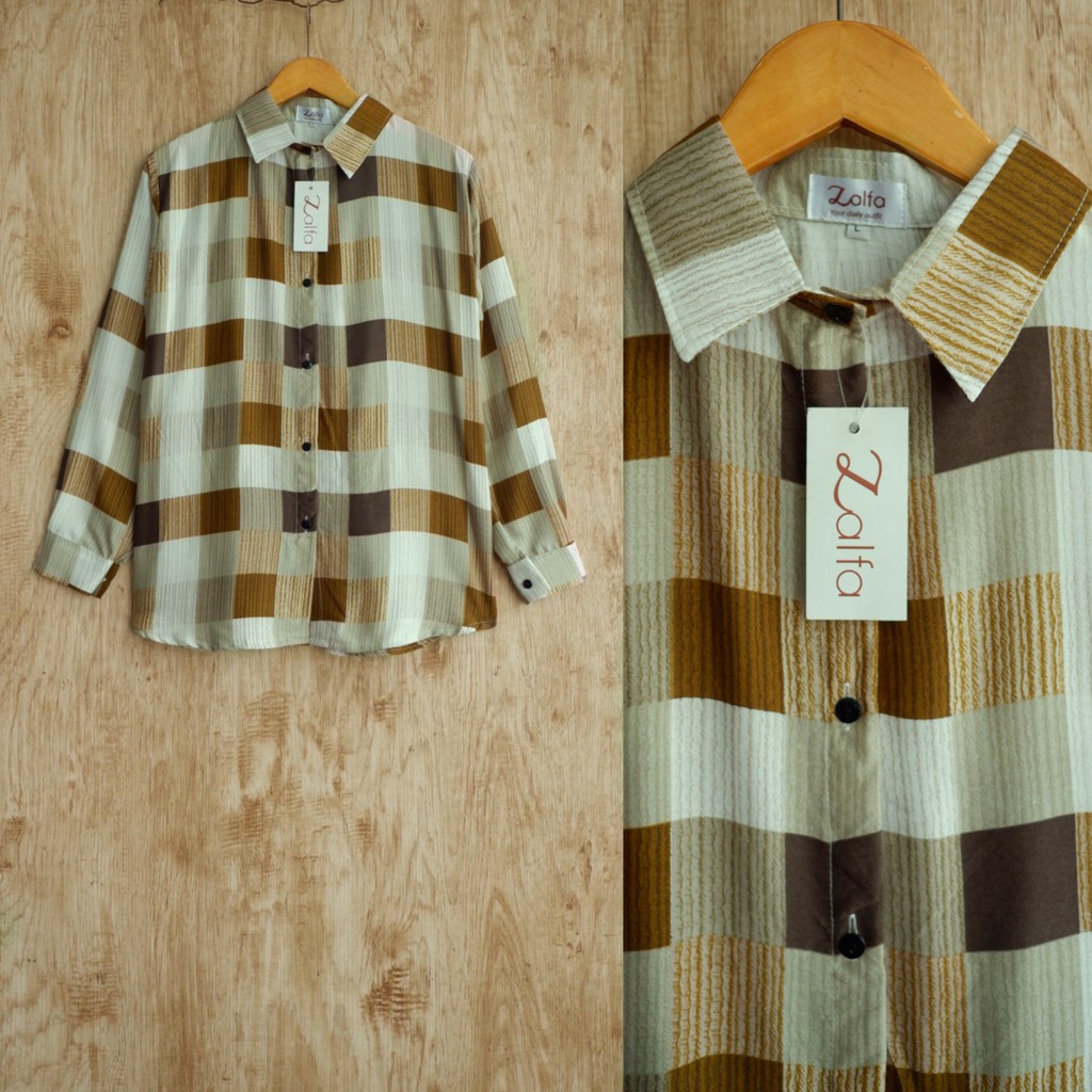VANYA kemeja by ZALFA OUTFIT / kemeja motif / kemeja wanita murah / kemeja rayon-1