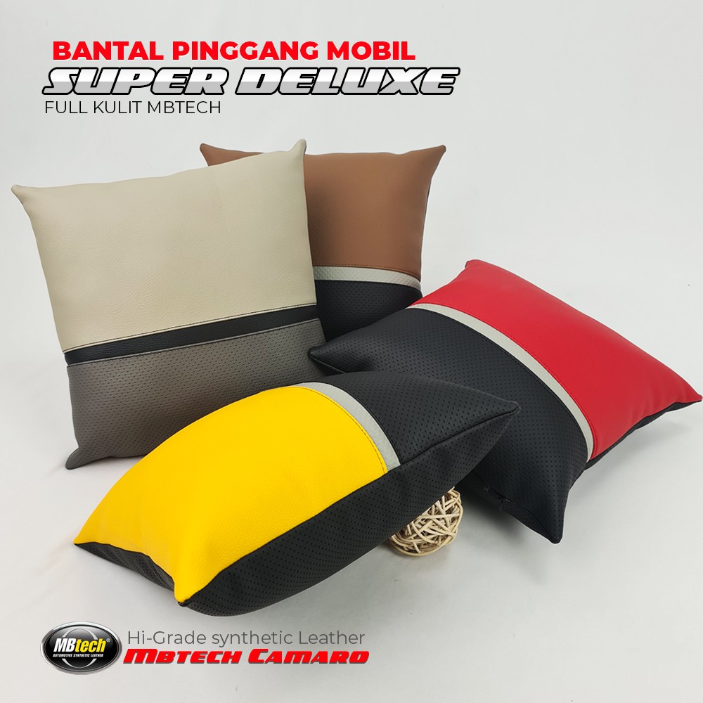 Bantal Sandaran Pinggang / Bantal Mobil Kulit MBTECH - SUPER DELUXE