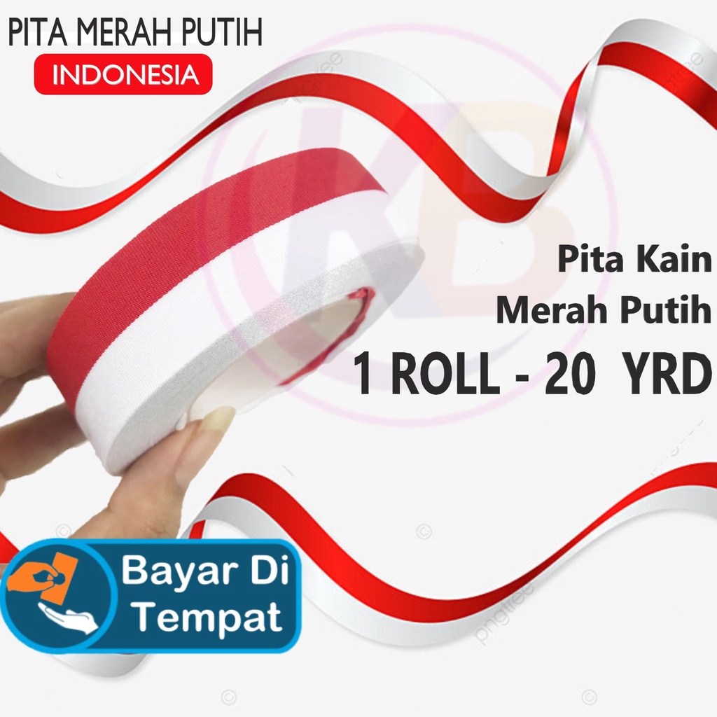 

Pita Merah Putih Indonesia 1 ROLL / Pita Satin Merah Putih / Pita Kain Bendera Merah Putih / Bendera Merah Putih / Pita Kain