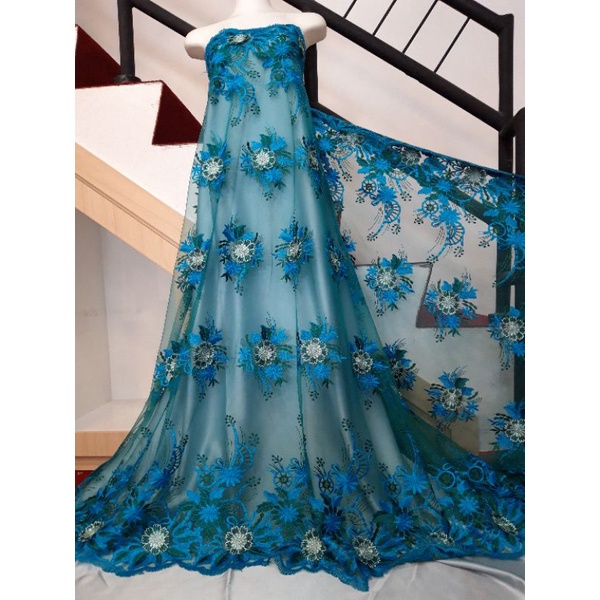 Kain Tile/Tulle Bordir, kain tile brokat, tile mutiara, tile polos, tile bluduru(Harga per setengah 