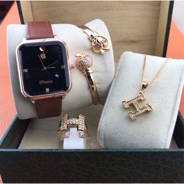 JGGK set /GUCCI Date / paket perhiasan jam(jam+gelang+kalung+cincin)