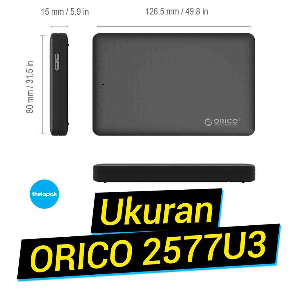 Grab Medan Casing HDD ORICO 2577U3 2.5 Inch Sata Usb 3.0 HDD Pro Black Original Garansi Resmi /