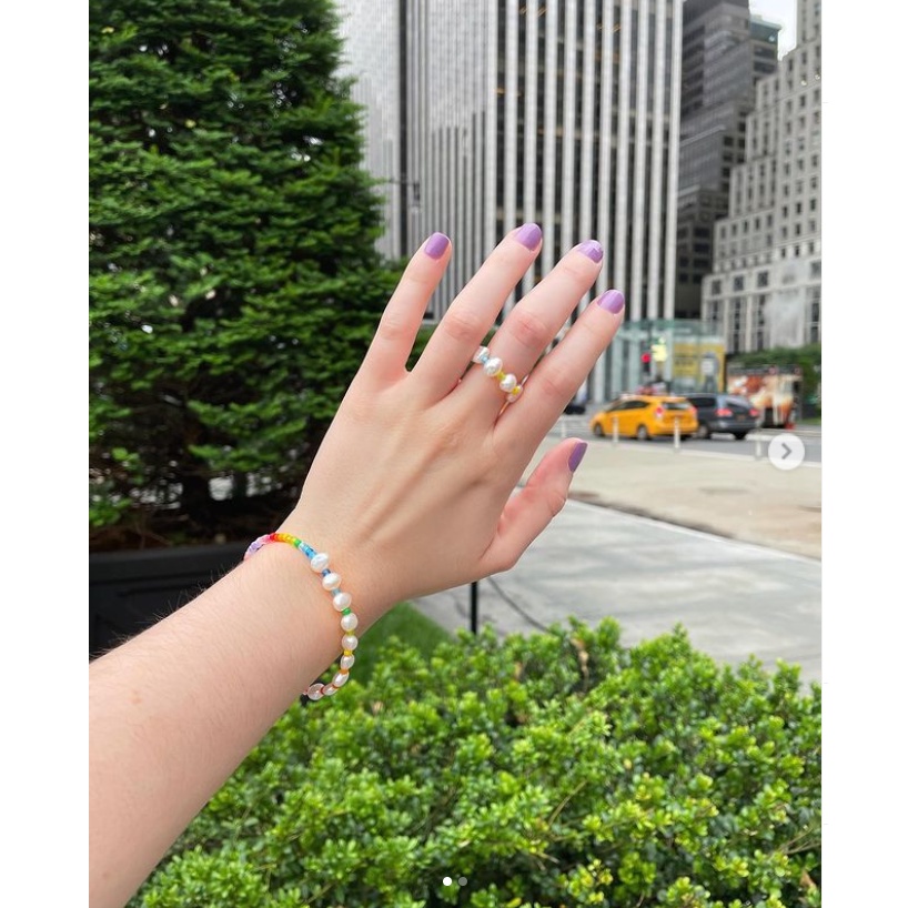 Korean Colorful Beads Pearl Ring Fashion Adjustable Bracelet Women Jewelry Accessories