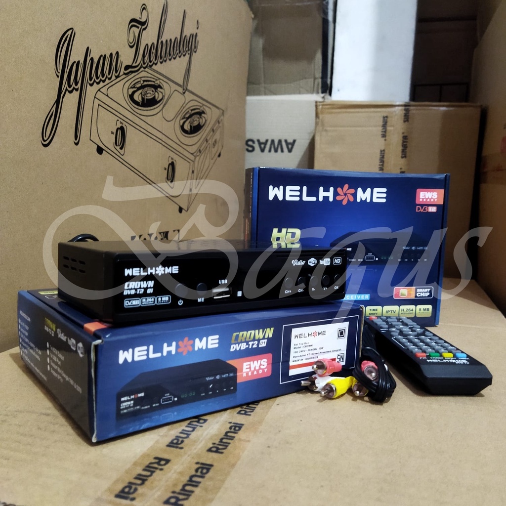 Set Topbox Tv Digital Welhome DVB T2 EWS UHF HD set topbox tv analog ke digital / set topbox tv digi