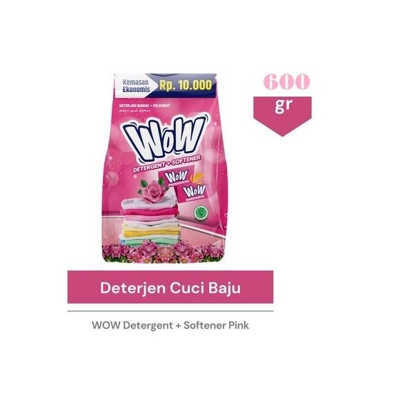 Wow 2000 Deterjen Sabun Cuci Baju Softener Pink 600Gr