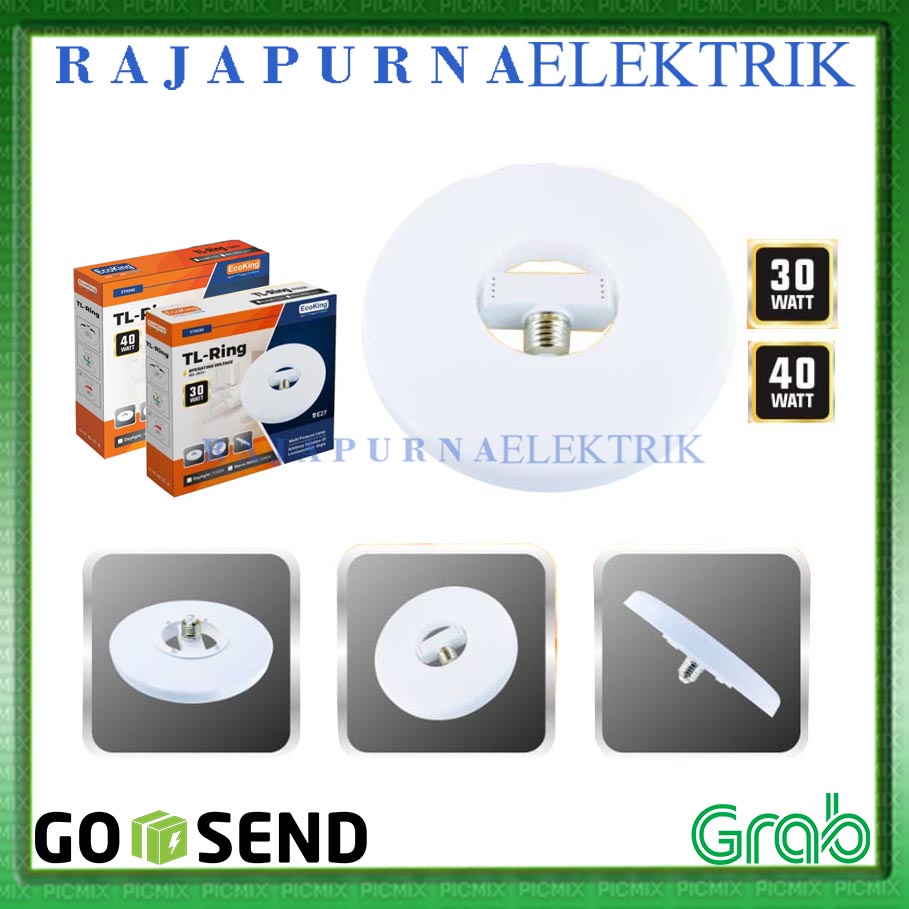 Ecoking lampu TL ring LED rumah 30W 40W Watt E27 ORIGINAL