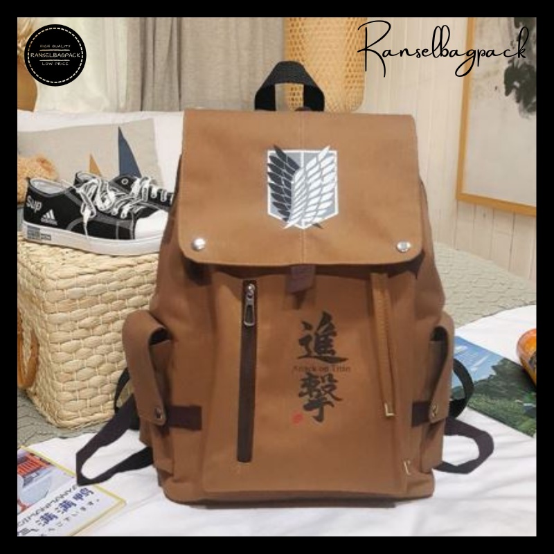 Tas Ransel - Backpack Punggung Bahu Motif Sablon Model Terbaru Kekinian Termurah Kanvas Travelling Holiday Pria Laki-laki Cowok