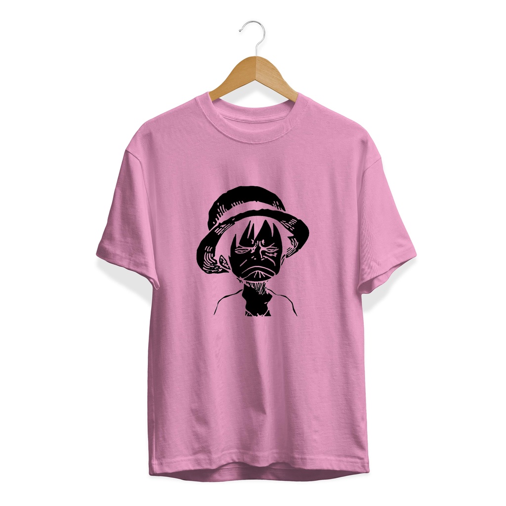 BAJU KAOS ANIME ONE PIECE LUFFY FUNNY FACE PLASTISOL