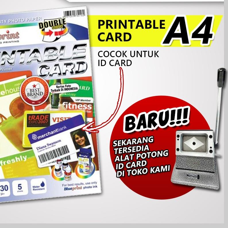 

➷ ID Card Bahan Cetak idcard sendiri Printable Card BLUEPRINT A4 Kertas PVC untuk Kartu Pelajar Member ➦