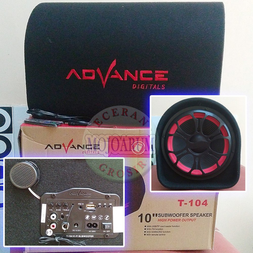 T-104 10 inch Subwoofer Aktif Speaker Advance Radio T104 USB MicroSD Berkualitas