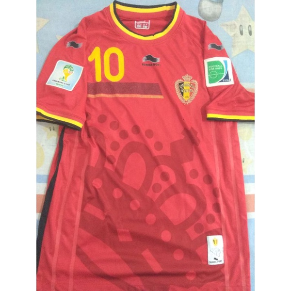 Jersey Belgium national football team First colours 2014 Fifa World Cup Brazil (10-Eden Hazard)
