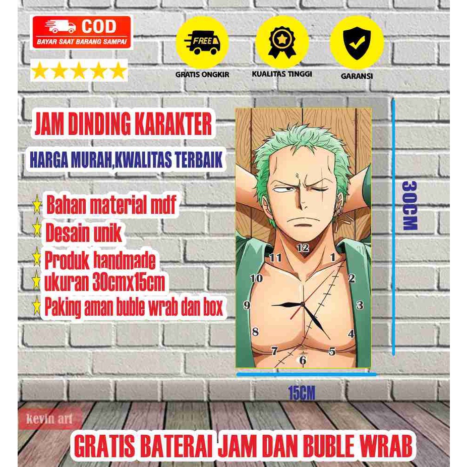 JAM DINDING BESAR ONEPICE UNIK KEREN LUFFY HIASAN DEKORASI DINGDING KOLEKSI ANIME TEMPEL TEMBOK NYALA POSTER KAYU MURAH