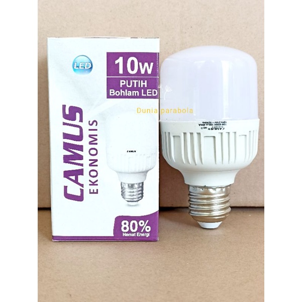 LAMPU LED 10 WATT TABUNG MERK CAMUS NYALA PUTIH TERANG SNI