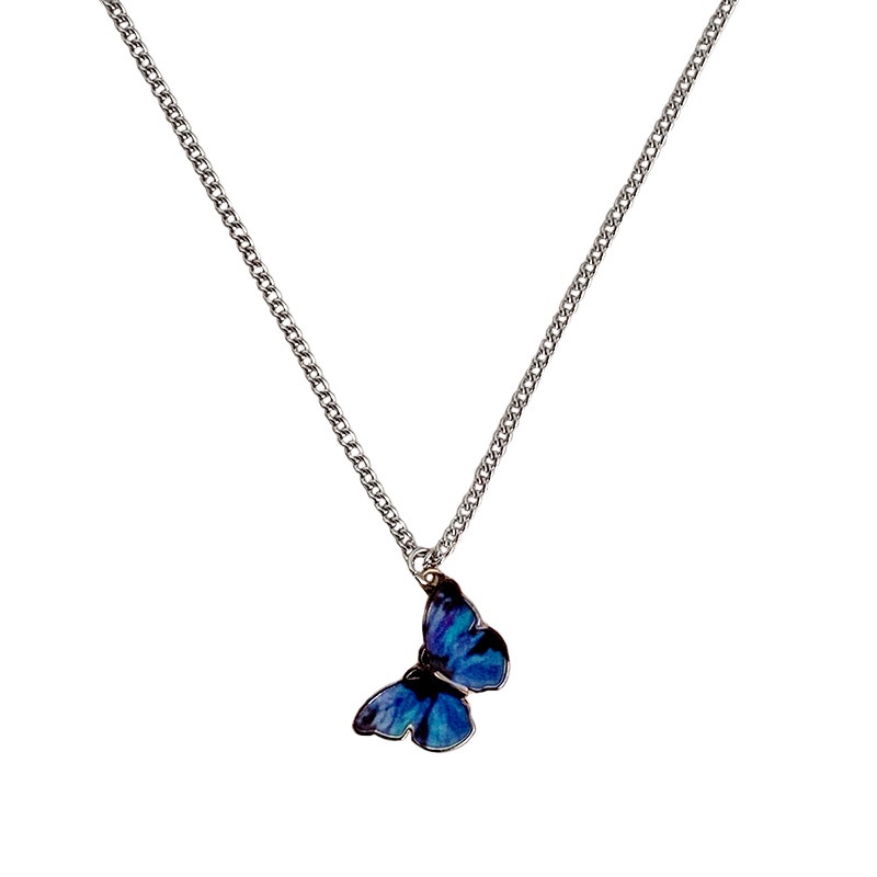 Blue butterfly kalung lisa gaya yang sama kalung wanita 2020 baru lampu mewah minoritas rasa desain