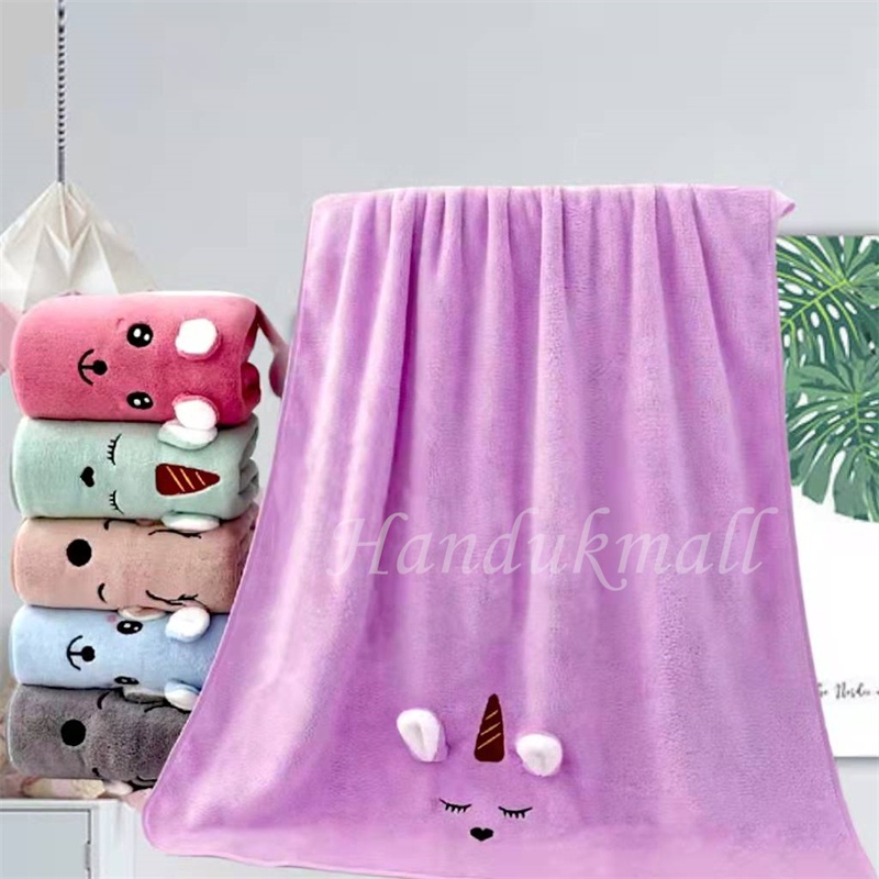 Handuk Bayi Bulu Microfiber Lembut Berdaya Serap Tinggi Murah Motif Telinga