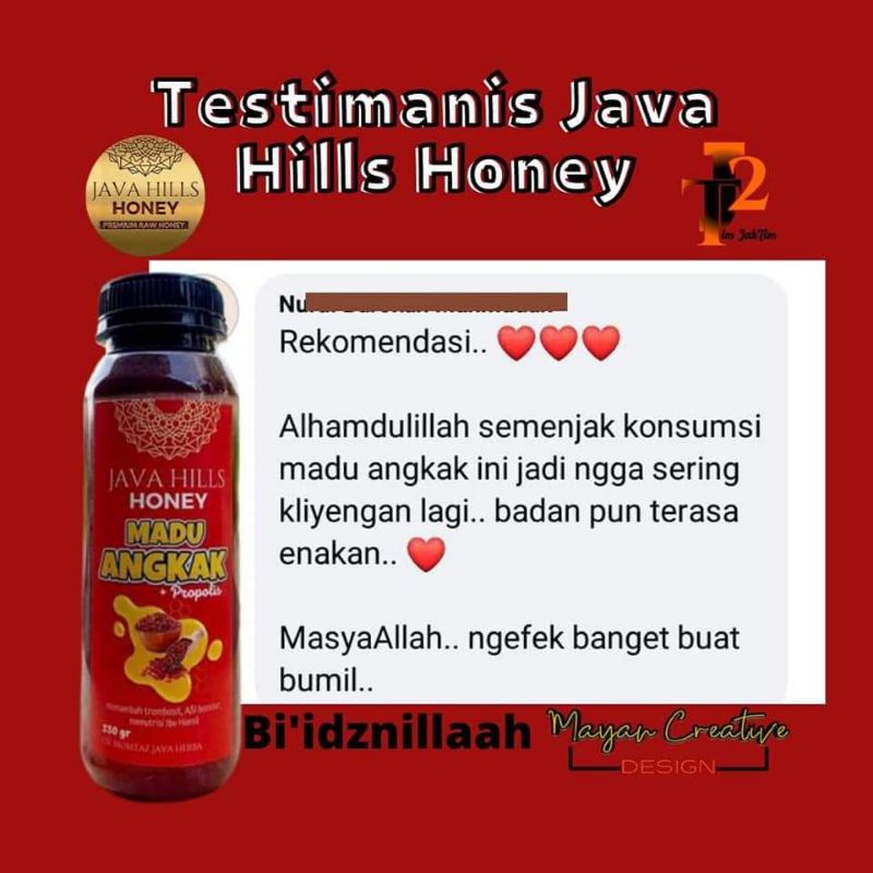 FREE SENDOK KAYU / MADU ANGKAK JAVAHILLS HONEY / JAVA HILLS / MADU ANGKAK / TROMBOSIT