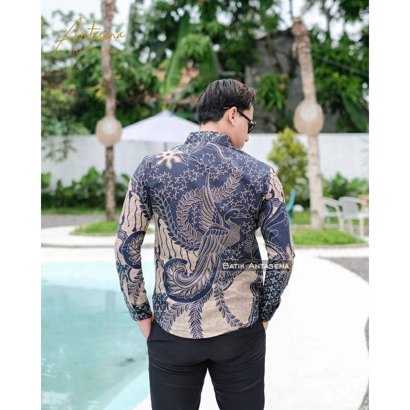 BANGAU NAVY BAJU BATIK PRIA LENGAN PANJANG FULL FURING PREMIUM DAN BERKUALITAS