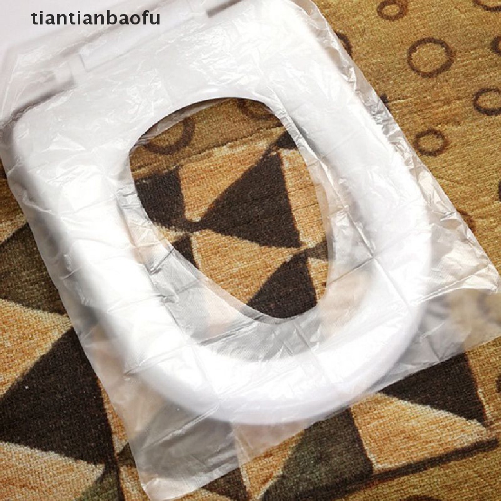 [tiantianbaofu] 50pcs Disposable Travel Safety PE Plastic Toilet Seat Cover Mat Cushion Mat Boutique