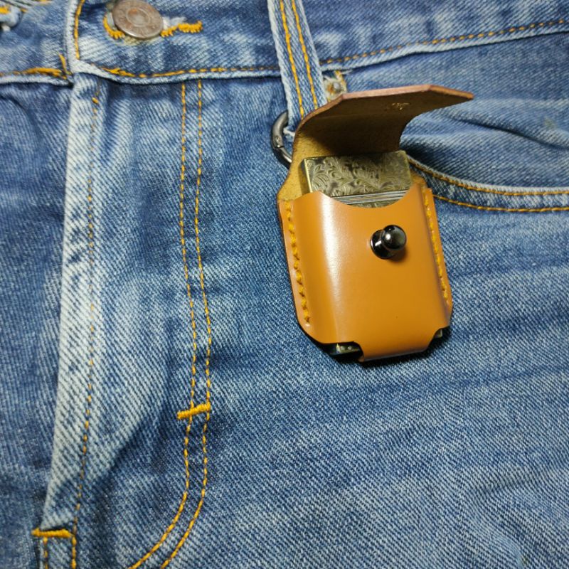 sarung zippo kulit asli case zippo wadah pemantik api paneker