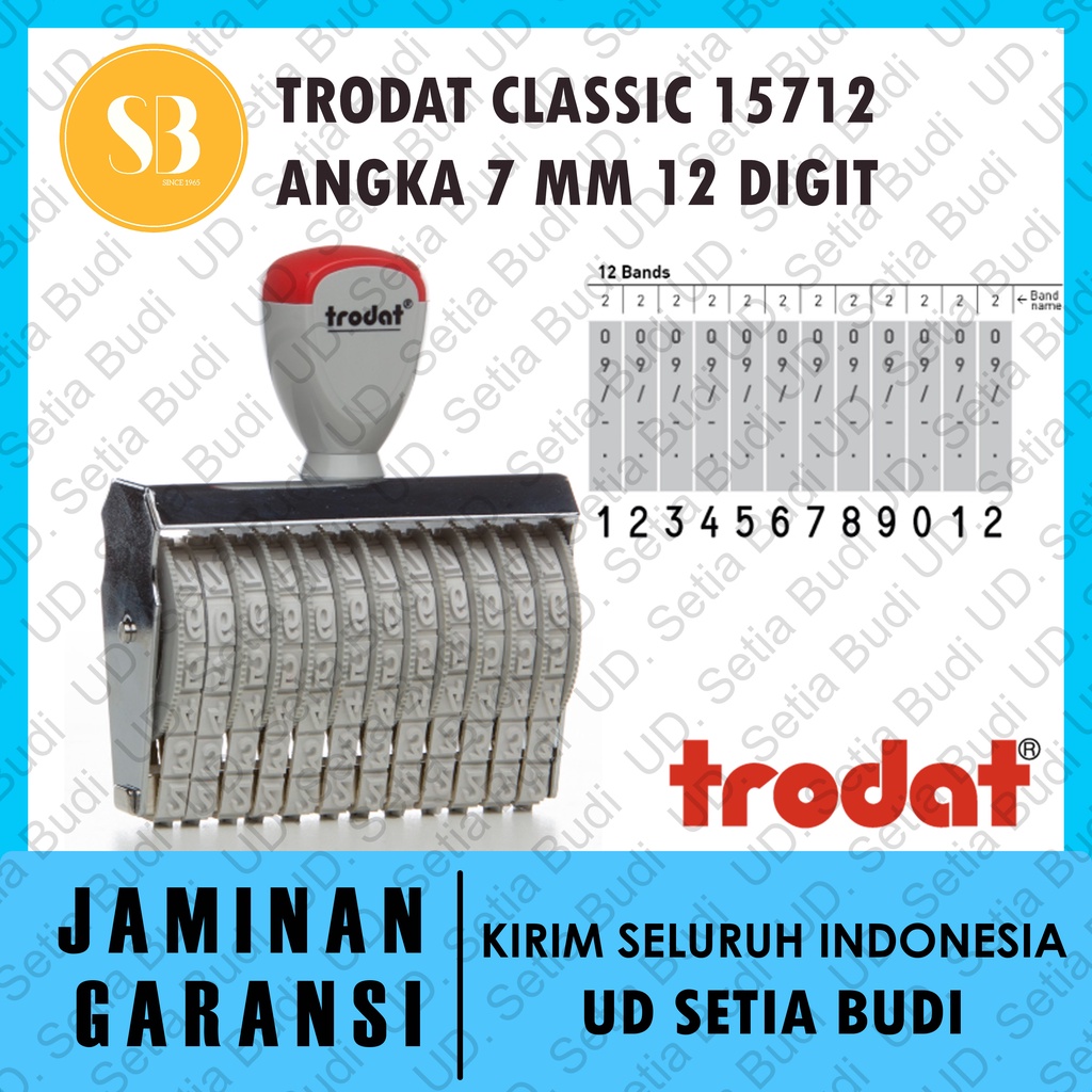 

Stempel Trodat Classic 15712 Angka / Numbers 7 mm 12 digit