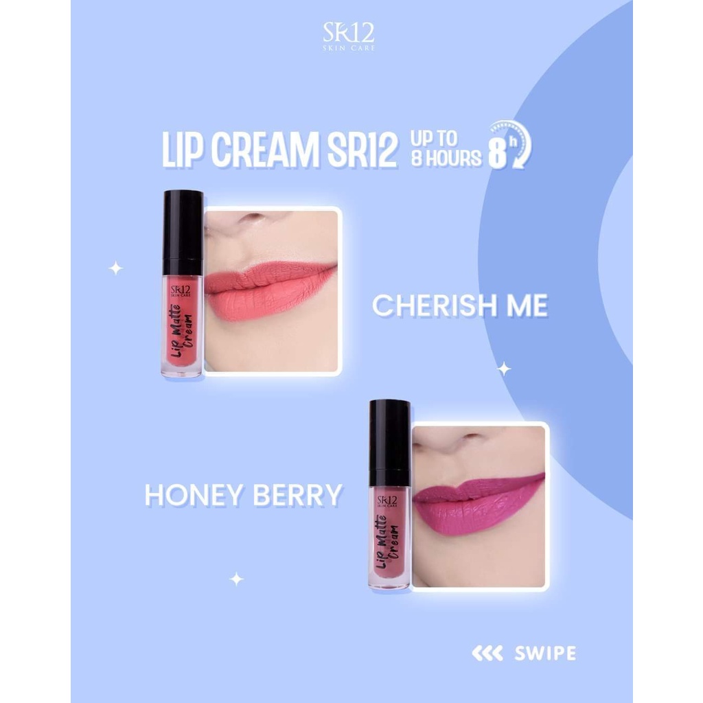 LIP CREAM SR12 / LIPCREAM AMAN BPOM BEBAS PARABEN / LEMBUT DAN TIDAK KERING DIBIBIR