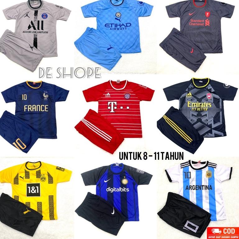 {SAP.14Jl22ν} / SETELAN BAJU BOLA ANAK 8-11 TAHUN/ BAJU BOLA ANAK / SET BAJU BOLA LAKI LAKI / BAJU F