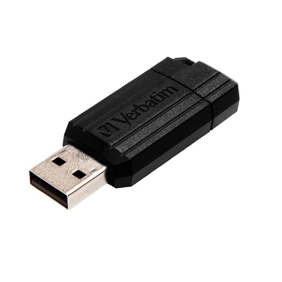 Verbatim 32GB PinStripe USB 2.0 Flash Drive 49064 Black