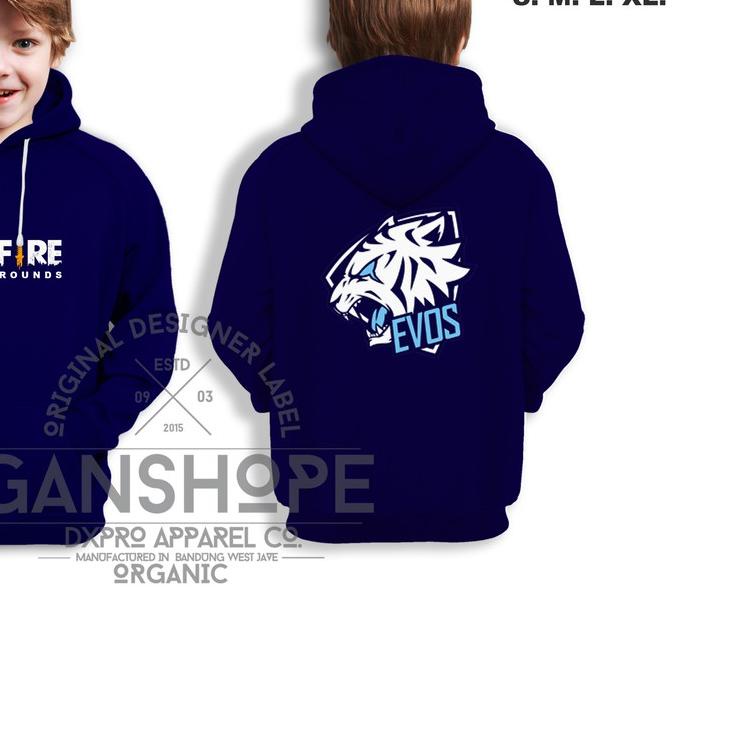 ➢ SWEATER JAKET HOODIE ANAK FREE FIRE EVOS FF ❋