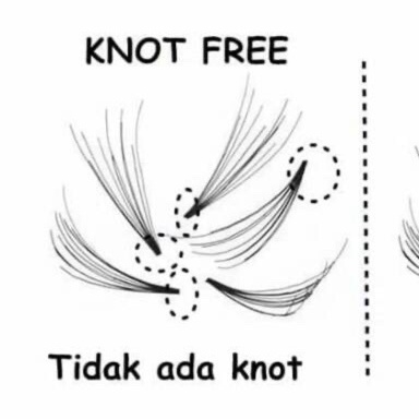 Bulu Mata Tanam KNOT FREE 10 PLY Bulumata Tanam Eyelash Extension EXTRA TEBAL LENTIK Flare 60 HELAI