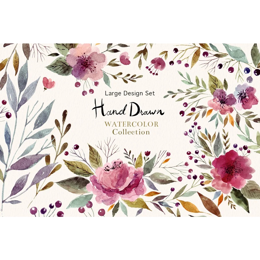 Hand Drawn Watercolor Set
