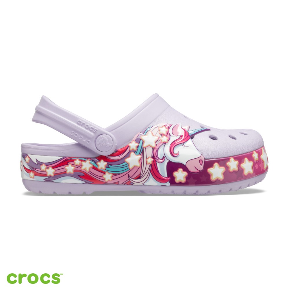 Crocs Kid's Fun Lab / Crocs Karakter Unicorn / Sandal Anak  Perempuan / Crocs Anak Perempuan / Anti Licin - Purple -206270-530