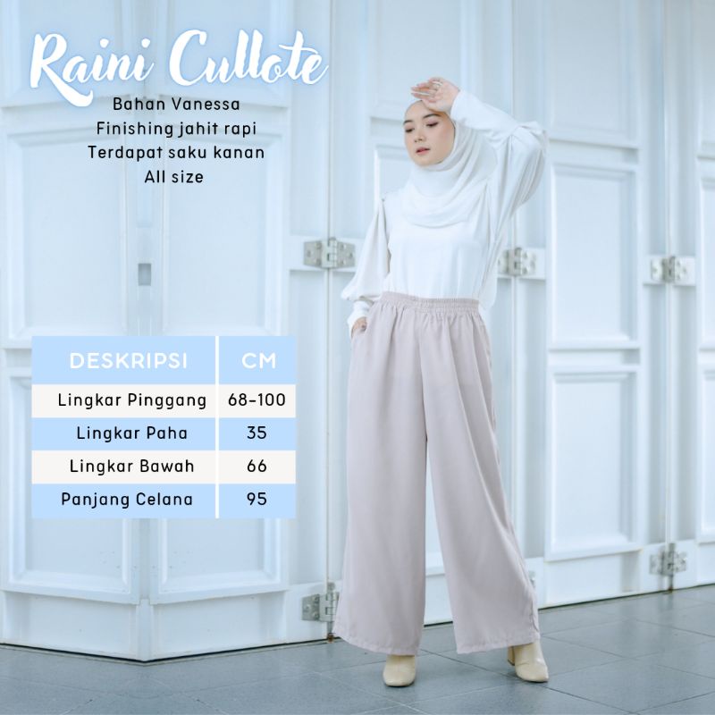 New - Celana/Kulot Pants Panjang Polos - Raini Cullote - Bahan Vanessa - All size fit to L