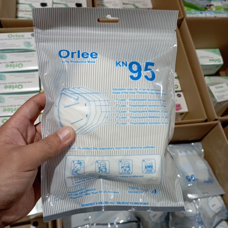 Masker Orlee KN95 isi 10pcs emboss