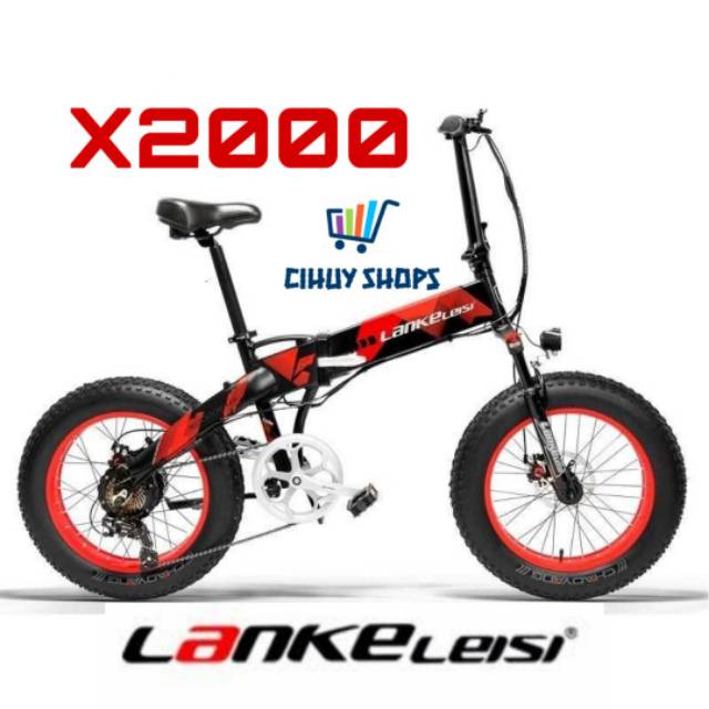 Sepeda Listrik Lankeleisi X2000 Elektrik Bike Lipat Electric Bicycle Folding