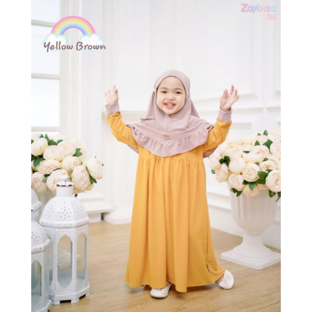 Gamis anak ZAHEERA TWO TONE ZAFINZA KIDS / GAMIS ANAK JERSEY PREMIUM MURAH