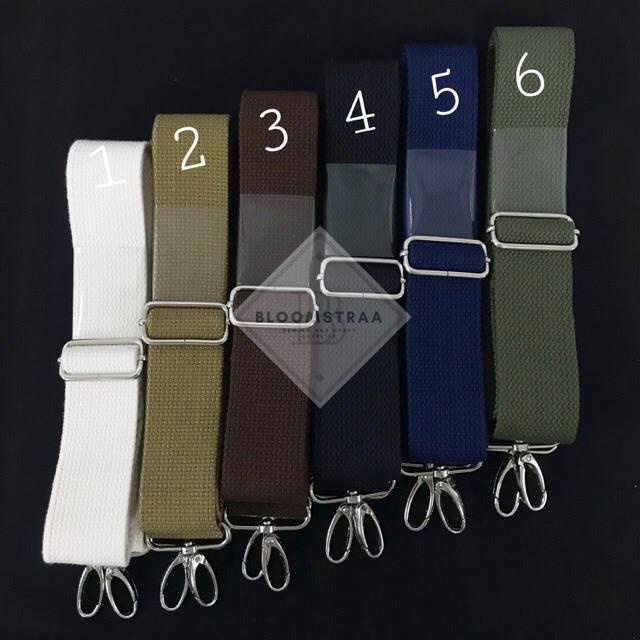 Bag Strap Cotton 38mm NIKEL Tali Tas Katun panjang 2m Bag Straps selempang panjang 200cm SILVER