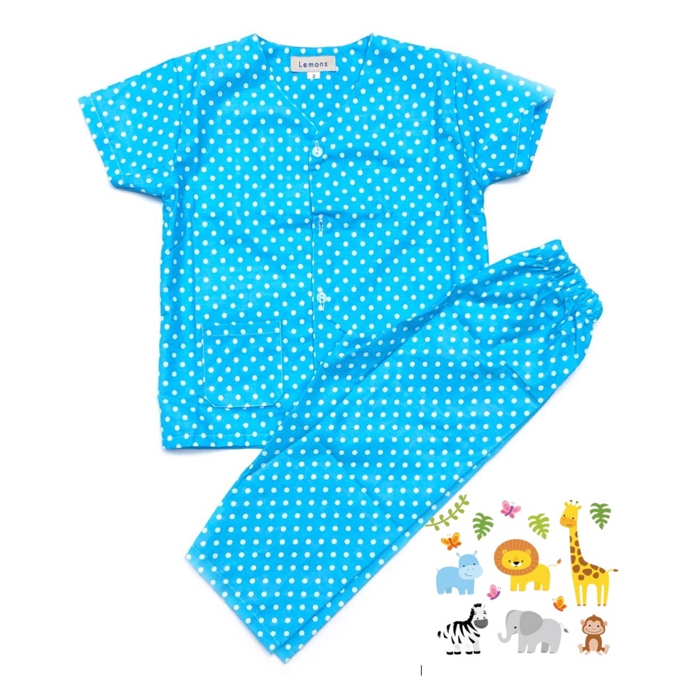 Lemons Piyama Anak Laki Laki Usia 1-12 Tahun Katun Cute Hangout-3