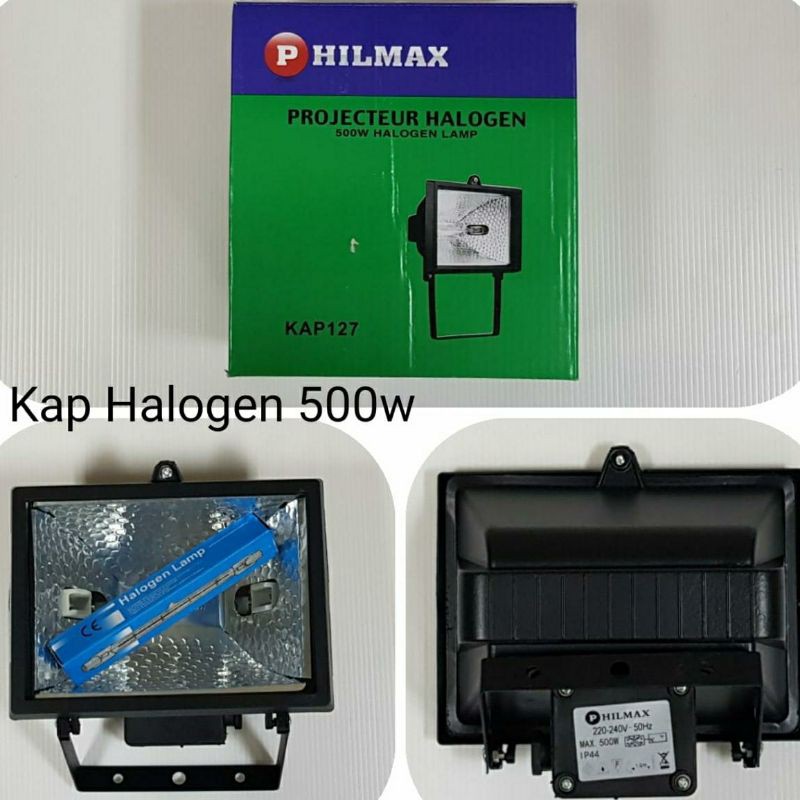 Kap Halogen 500 Watt + Lampu