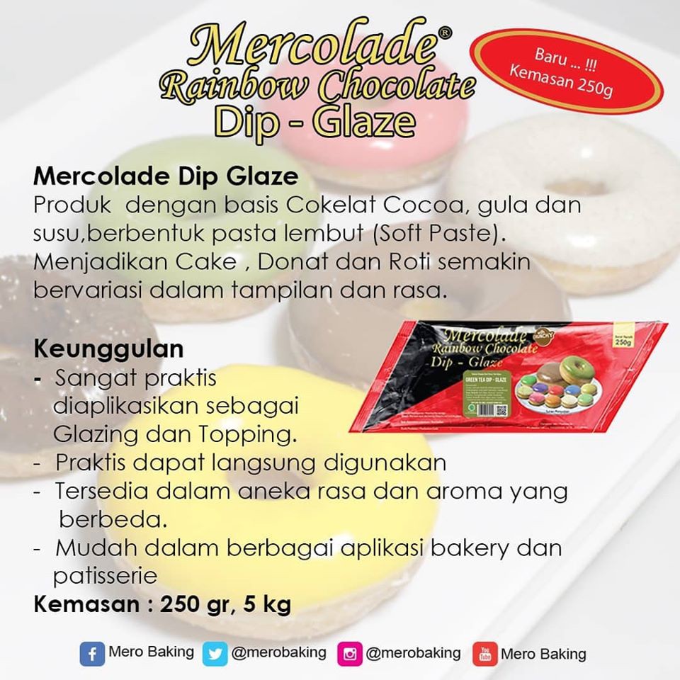 NEW ITEM Shopee @200gr MERCOLADE DIPGLAZE DARK CHOCO DIP-GLAZE KEMASAN POUCH 200gr