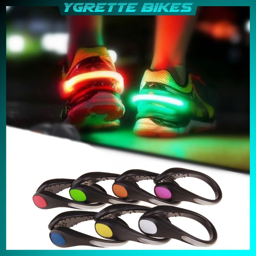 Klip Lampu Sepatu LED Safety Light Bicycle Bike Cycling Running Sport Olahraga Night malam hari