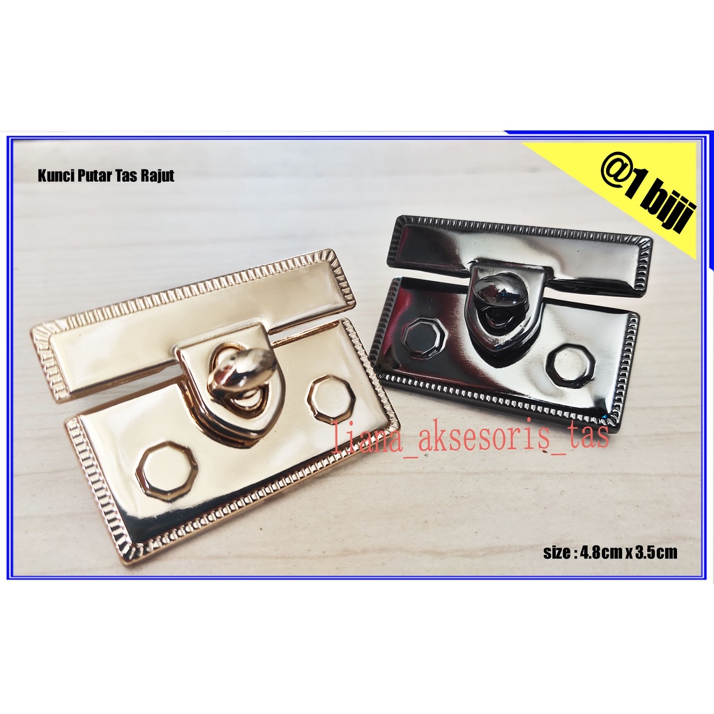 ASESORIS TAS KANCING TAS WANITA IMPOR - KUNCI PUTAR TAS RAJUT - KANCING TAS PUTAR - KANCING TAS CEWE
