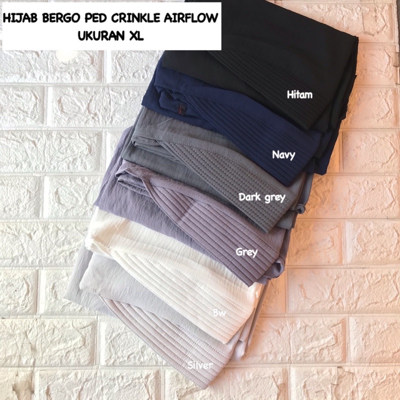 HIJAB BERGO PED CRINKLE AIRFLOW UKURAN XL