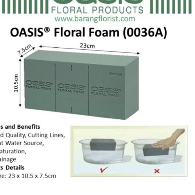 

☊ OASIS Indocell Floral Foam 4 Keping Basah Satuan Bunga Segar Fresh Flower Foam Bunga Florist Supply ➮