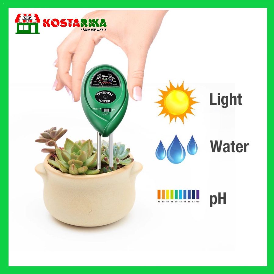 Soil Analyzer Tanah 3 in 1 4 in 1 Tester Meter Moisture Meter PH Meter Sunlight Meter Suhu Alat Ukur