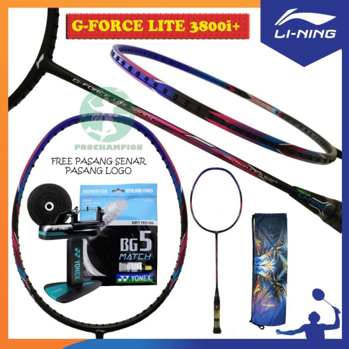PROMO LINING G FORCE LITE 3800i 3900i PLUS RAKET BADMINTON ORIGINAL - 3800i PLUS