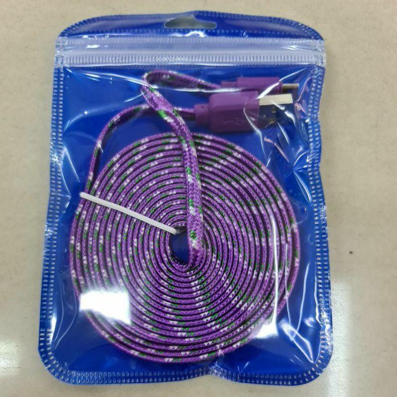 KABEL DATA 3 METER TALI SEPATU MICRO USB (WARNA RANDOM)