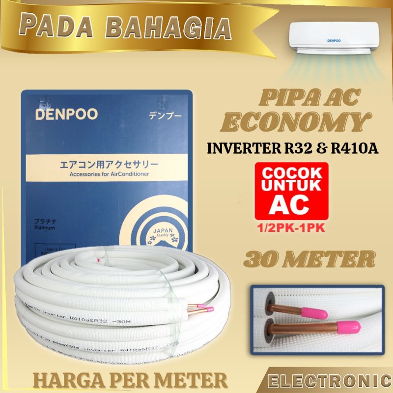 PIPA AC TEBAL 0,6 Mm ¼ ⅜ DENPOO Untuk 1/2 PK - 1 PK  ( PER METER)